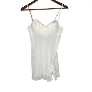Linea Donatella white lingerie nightie molded cups underwire wedding size medium
